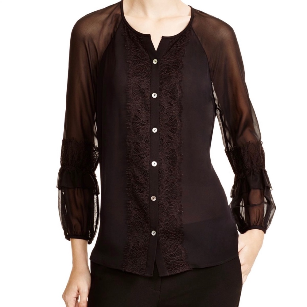 Diane Von Furstenberg Black Blouse